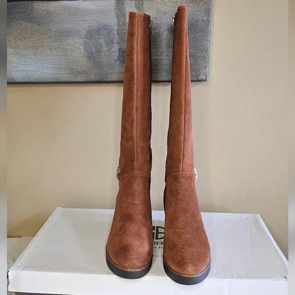Giani Bernini Atlinaa Suede Leather Wedge Knee High Boots Size 10 NWB - Picture 3 of 10